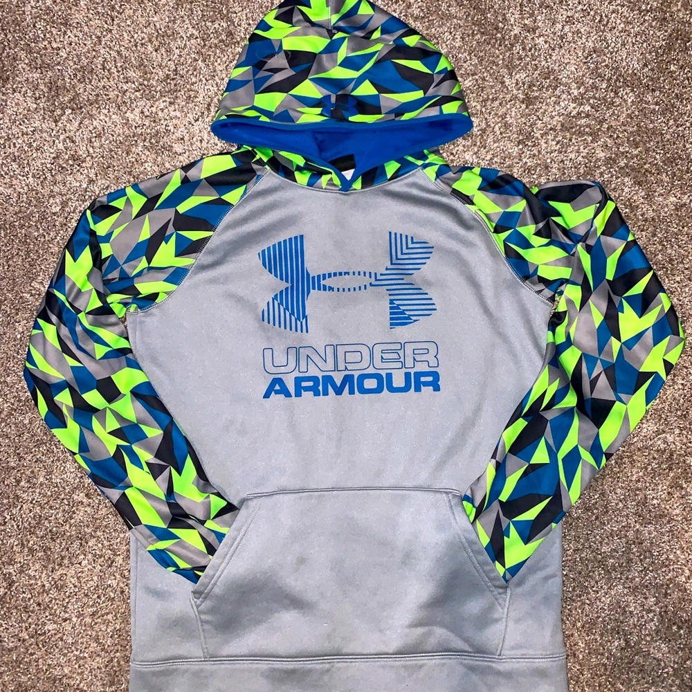 Youth Under Armour Coldgear Loose sweatshirt Youth XL Blue Green Grey
